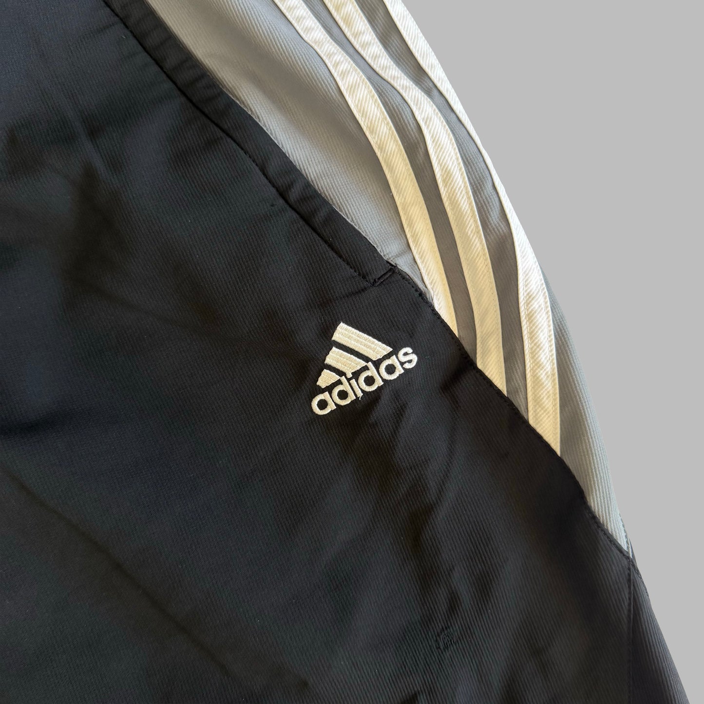 Y2K Adidas Three Stripe Wide Leg Track Pants - XL