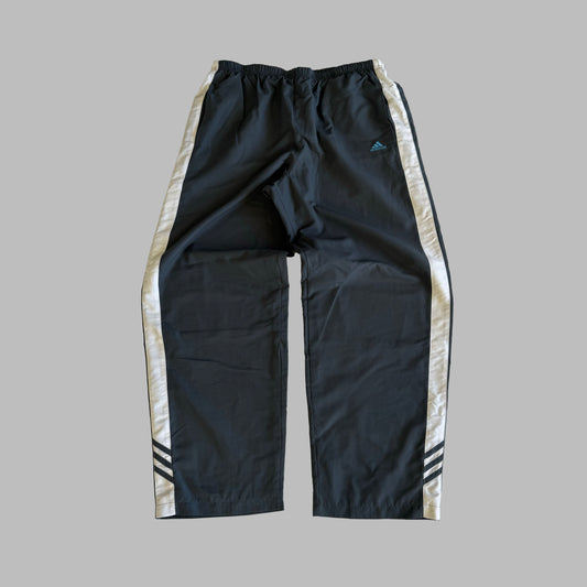Y2K Adidas Striped Wide Leg Track Pants - L