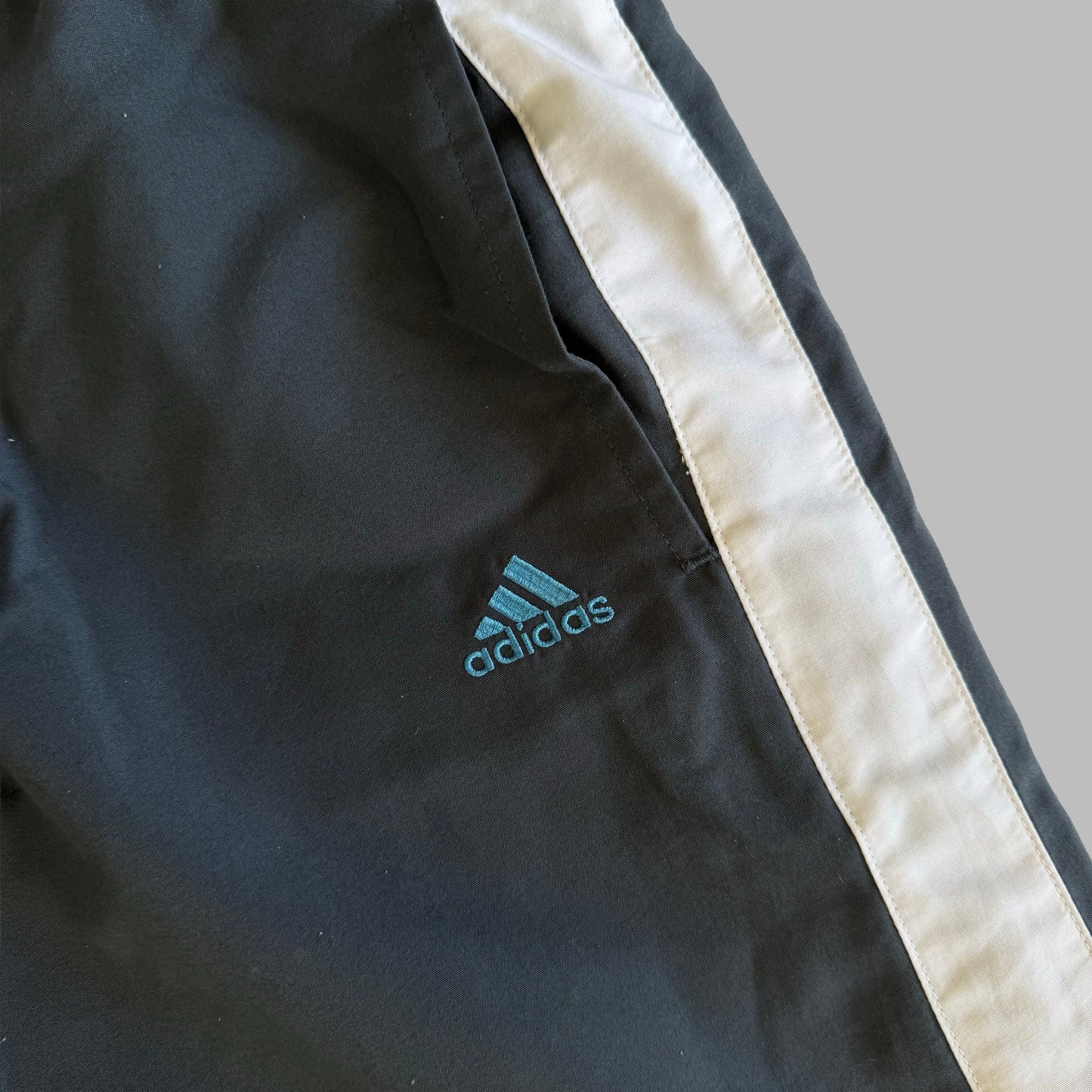 Y2K Adidas Striped Wide Leg Track Pants - L