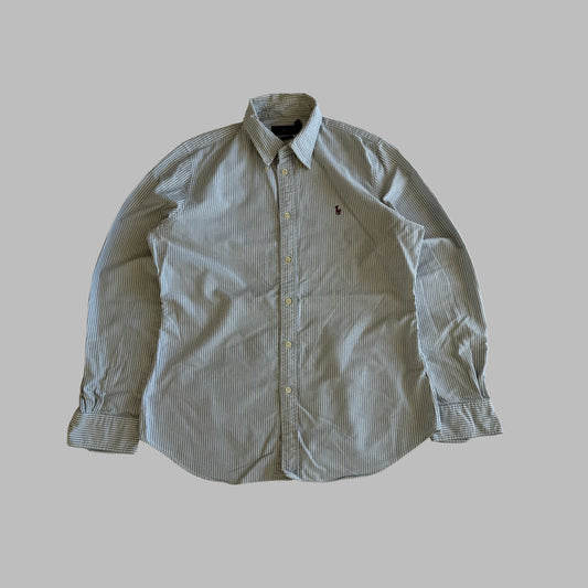 Y2K Polo Ralph Lauren Striped Button Up Shirt - L