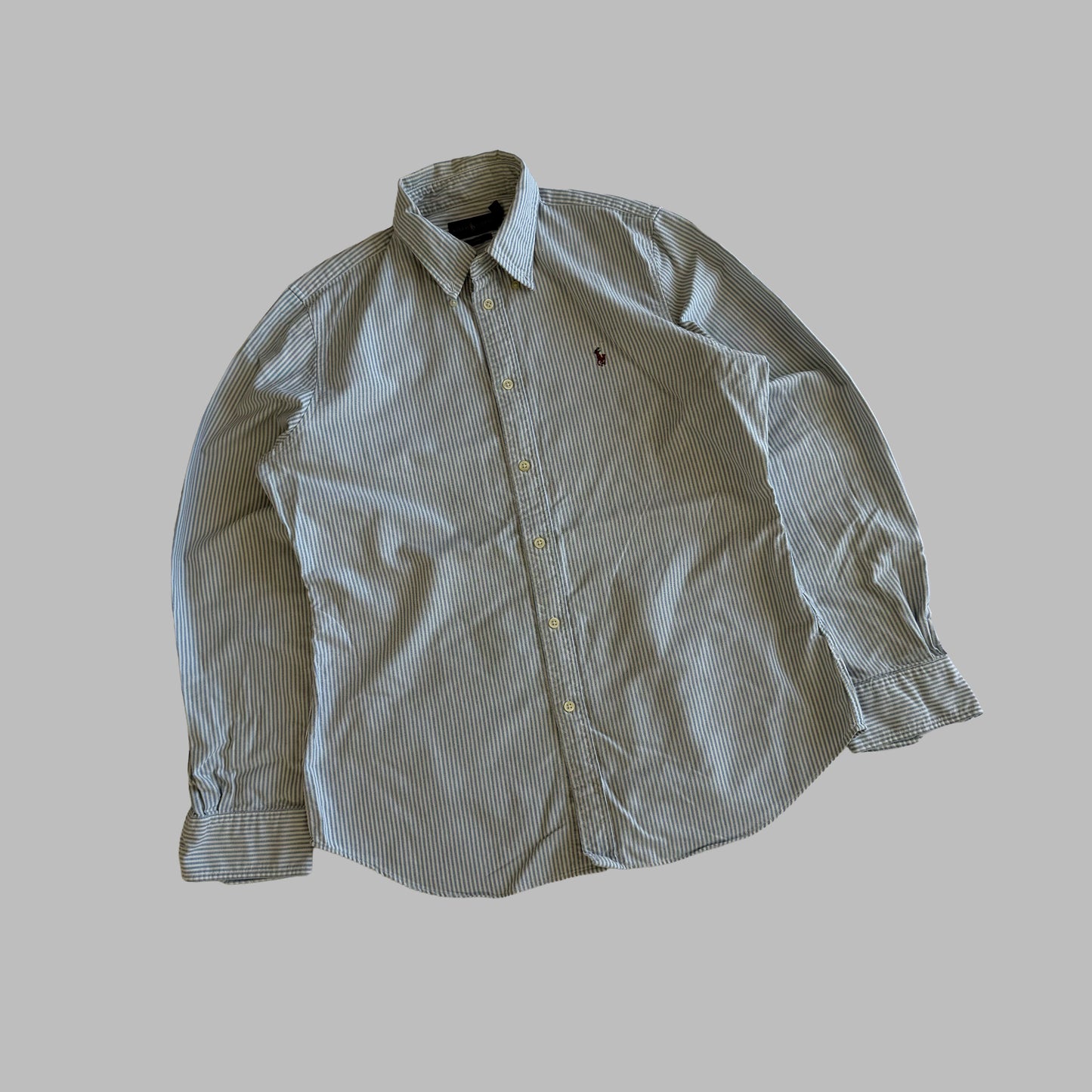 Y2K Polo Ralph Lauren Striped Button Up Shirt - L