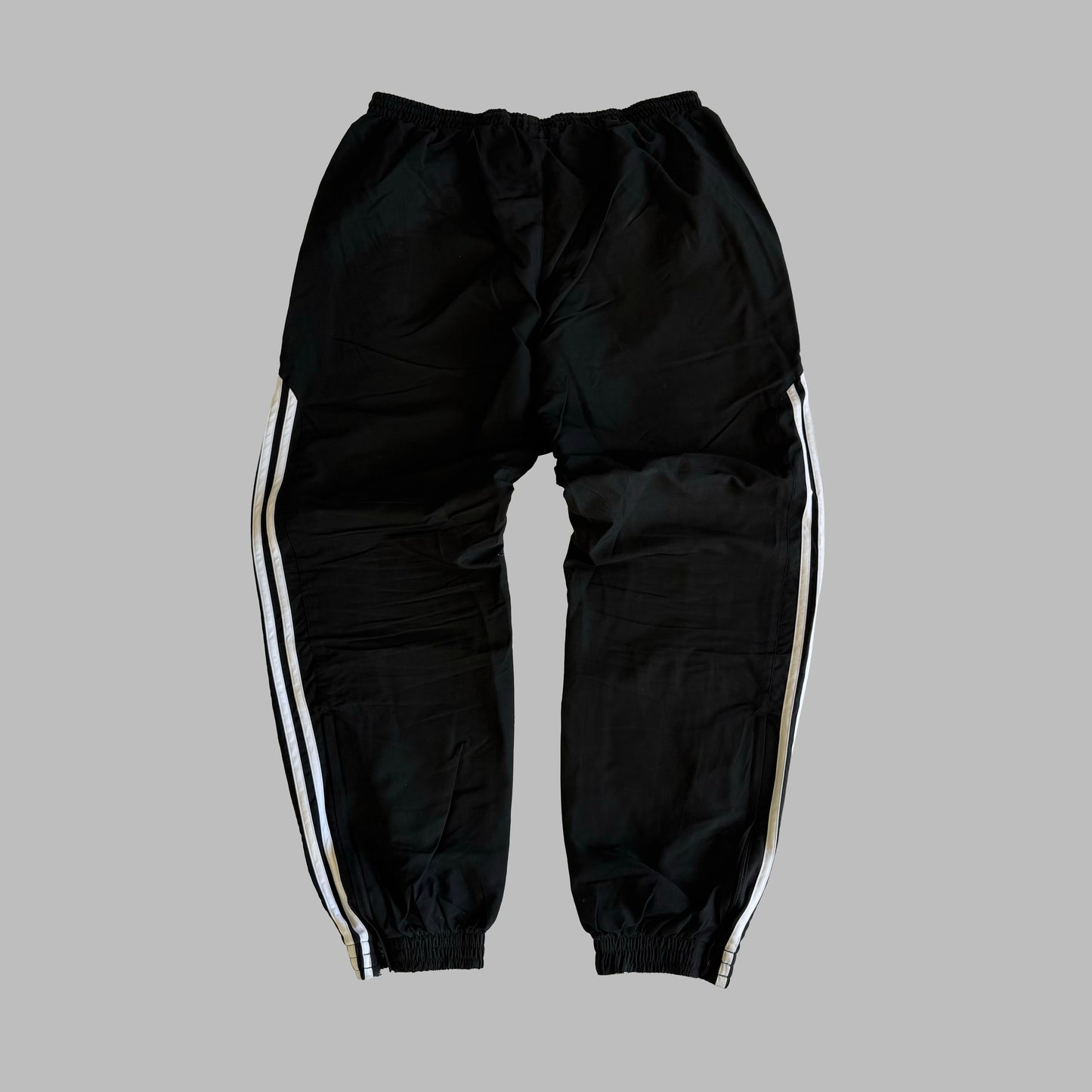 Y2K Adidas Three Stripe Baggy Track Pants - XL