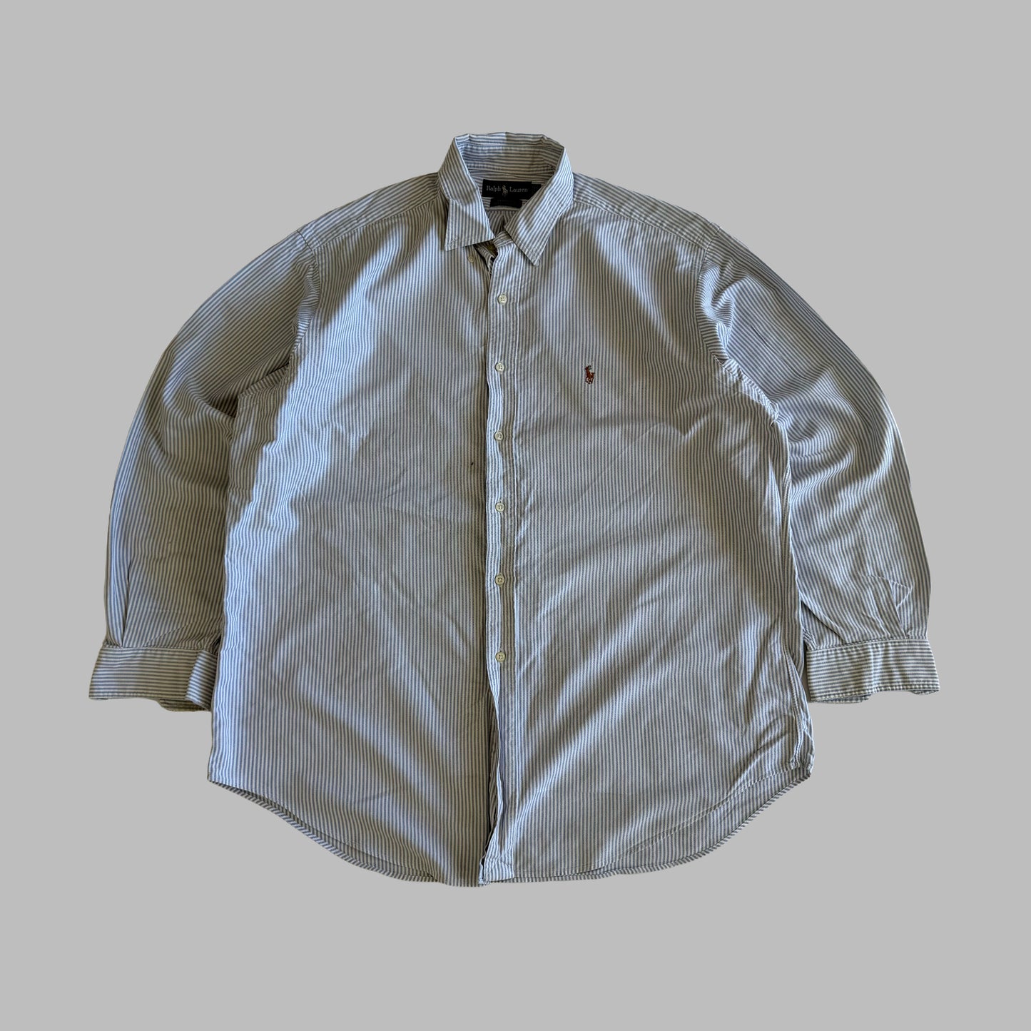 Y2K Polo Ralph Lauren Striped Button Up Shirt - XL
