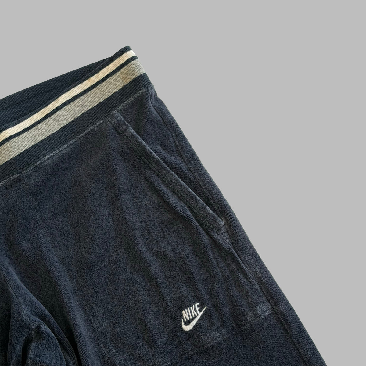 Y2K Nike Stripe Velour Velvet Track Pants - L