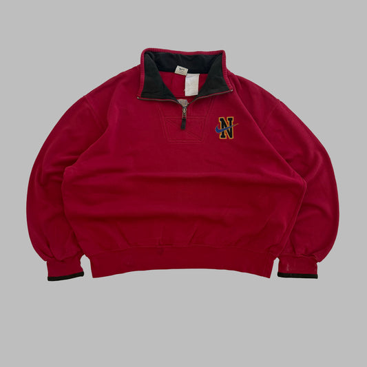 90s Nike Varsity Embroidered Quarter Zip - L