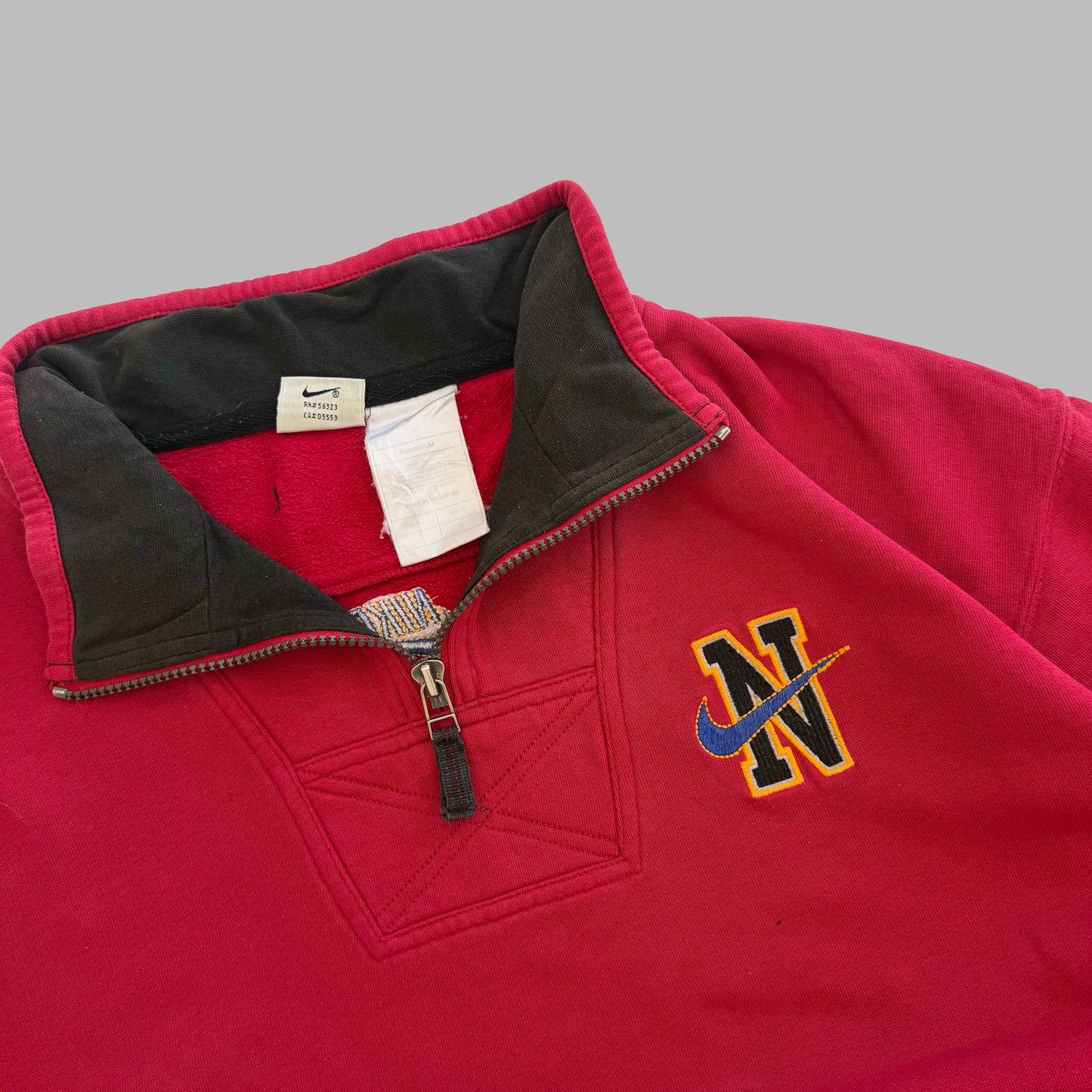 90s Nike Varsity Embroidered Quarter Zip - L