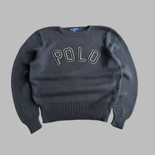 90s Polo Sport Spell Out Heavy Knit - XL