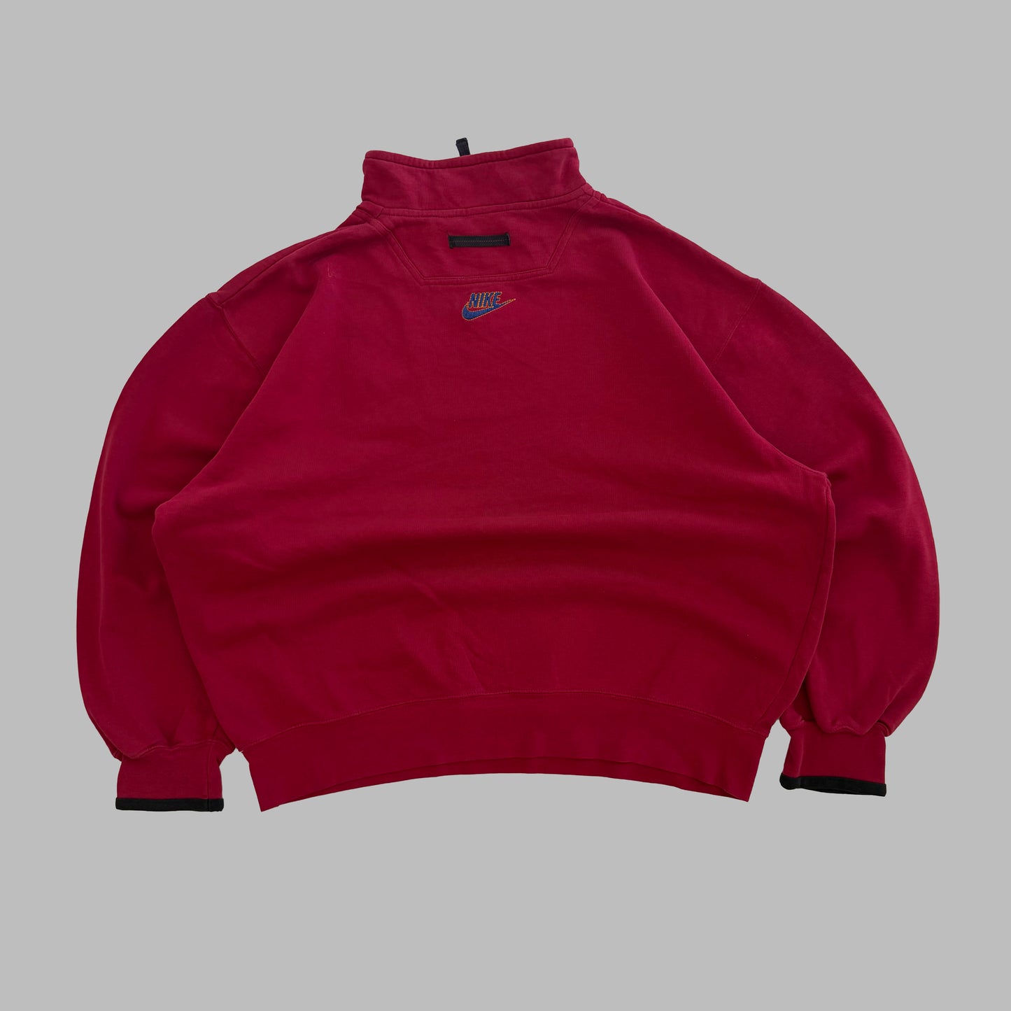 90s Nike Varsity Embroidered Quarter Zip - L