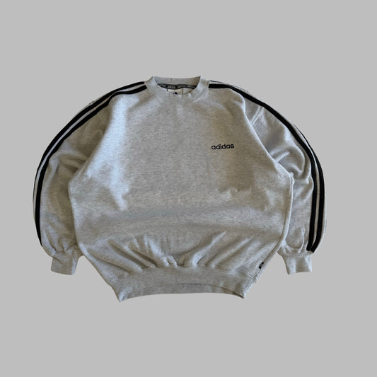 90s Adidas three Striped Sweatshirt - M