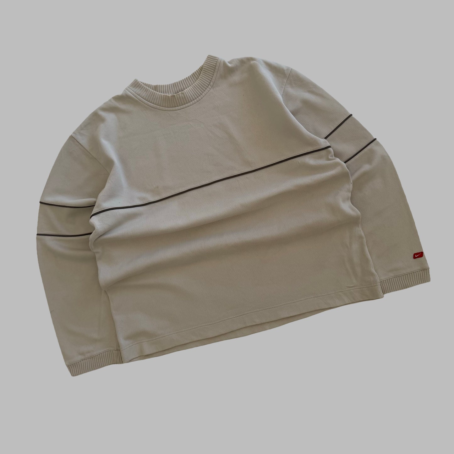 Y2K Nike Minimal Ribbed Sweatshirt - XXL