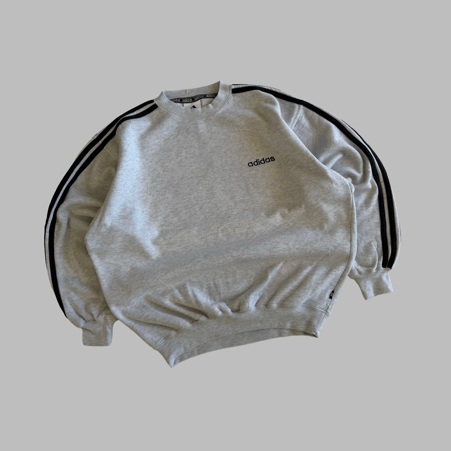 90s Adidas three Striped Sweatshirt - M
