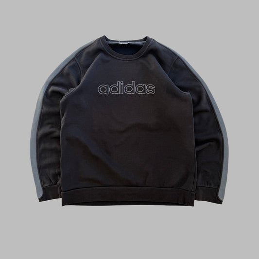 Y2K Adidas Spell Out Sweatshirt - L