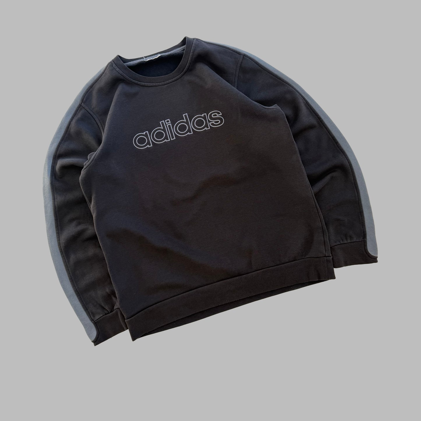 Y2K Adidas Spell Out Sweatshirt - L