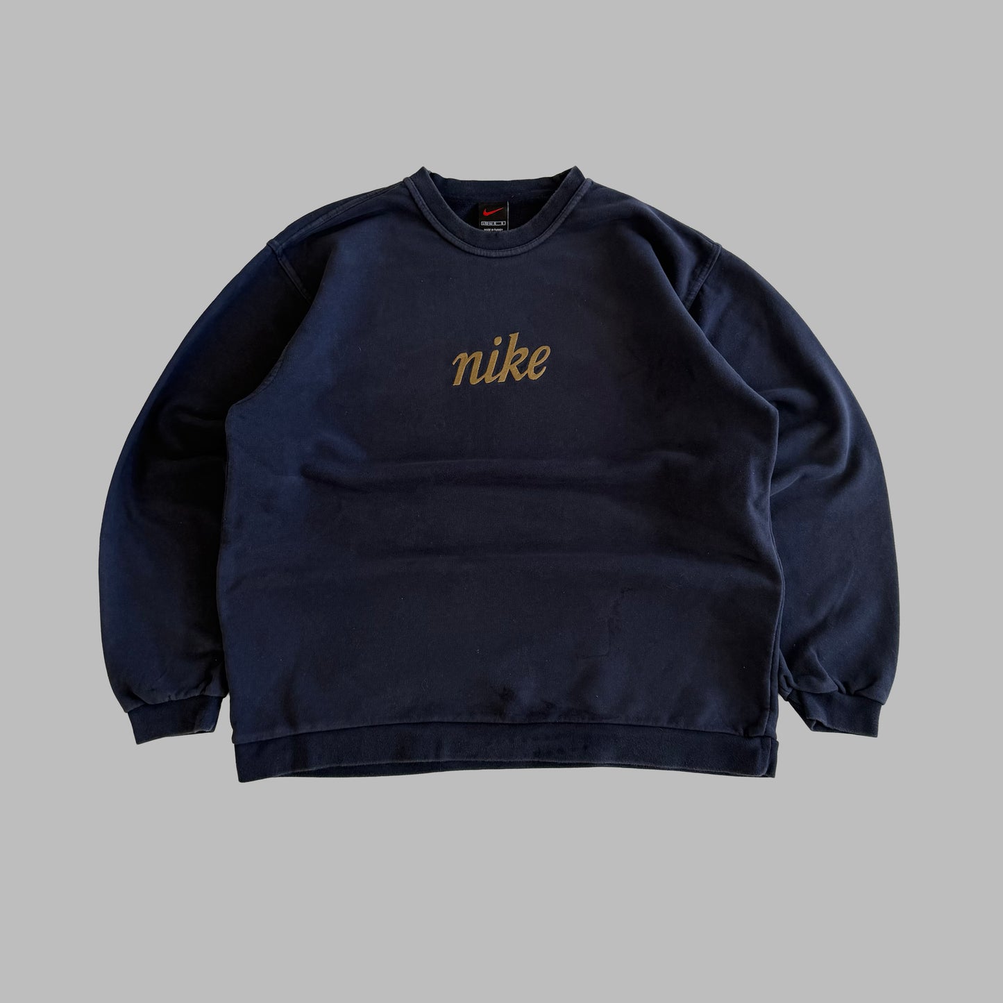 Y2K Nike Embroidered Spell Out Sweatshirt - L
