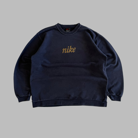 Y2K Nike Embroidered Spell Out Sweatshirt - L