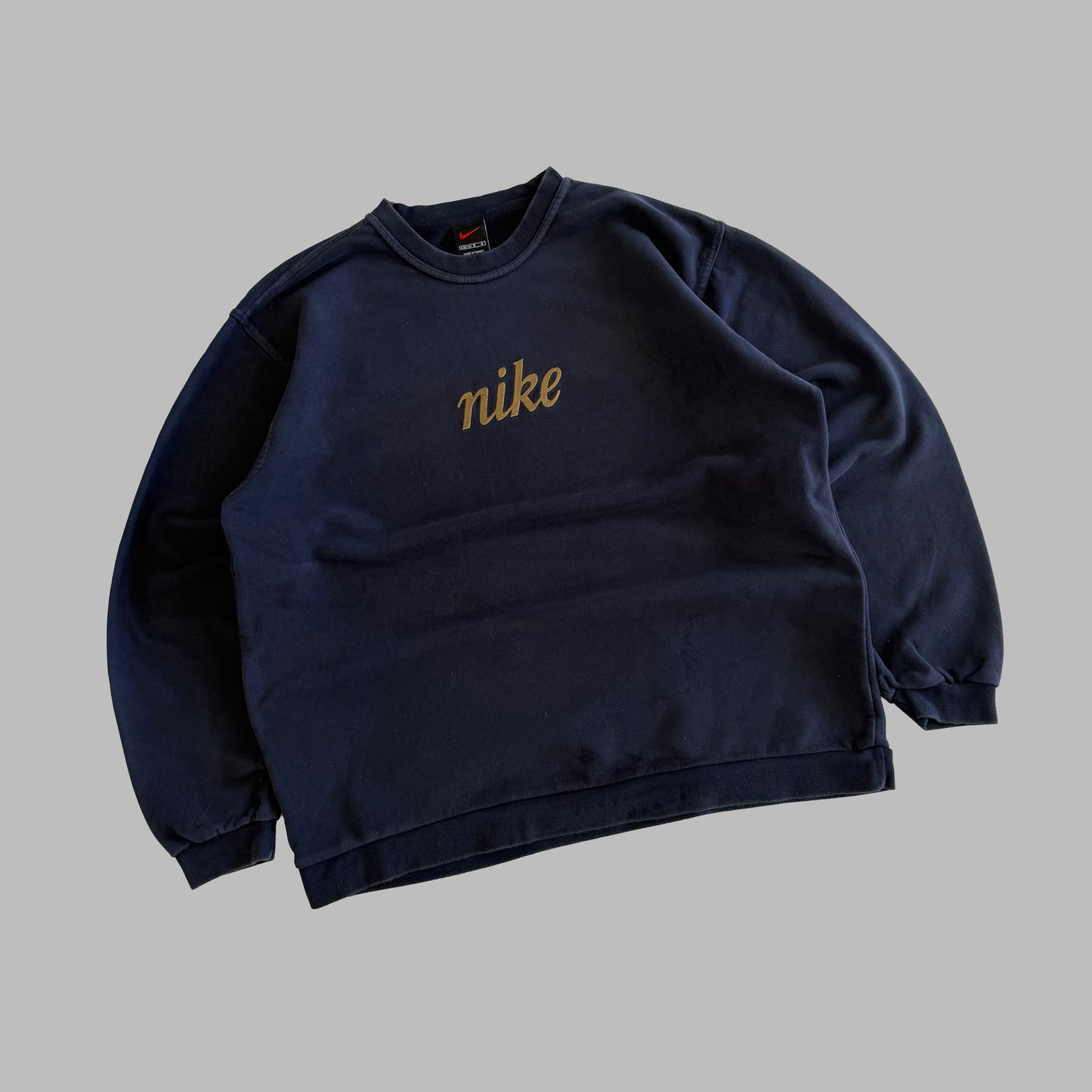 Y2K Nike Embroidered Spell Out Sweatshirt - L