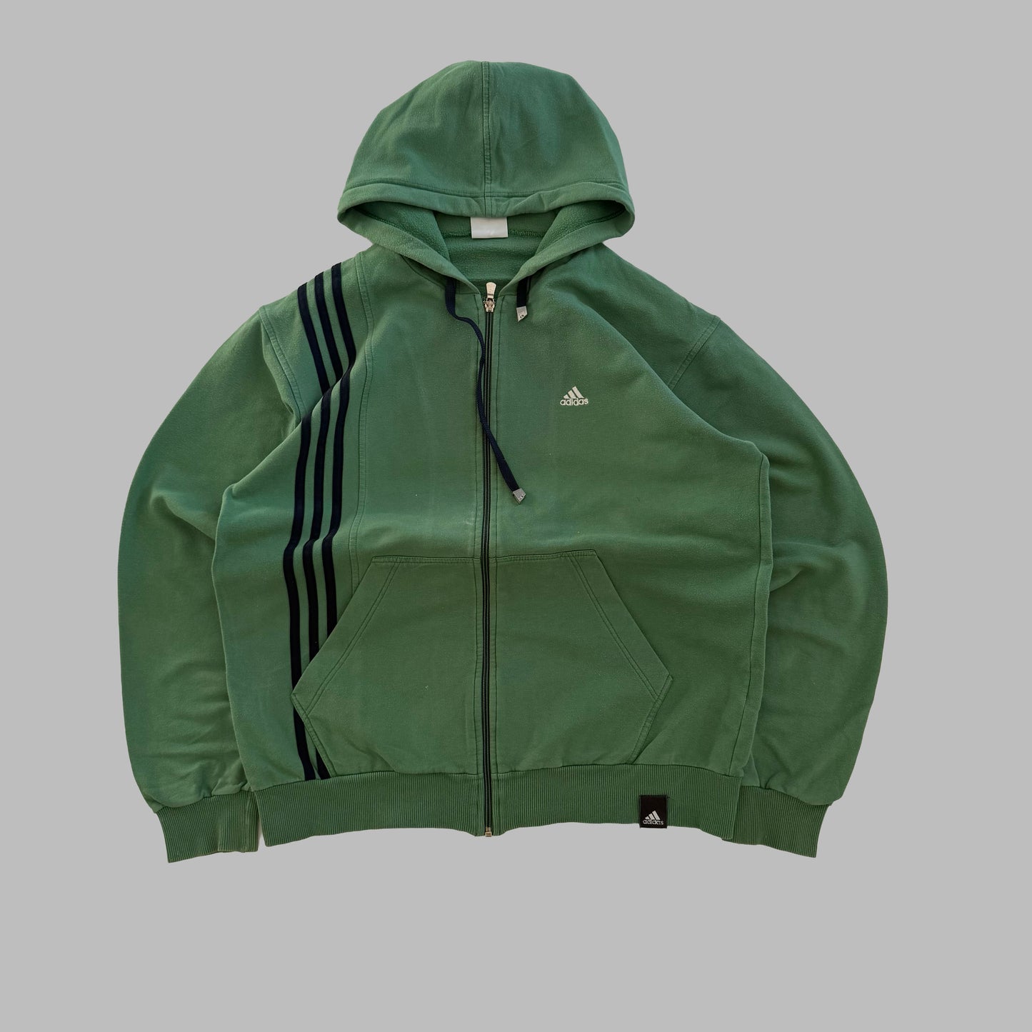 Y2K Adidas Three Stripe Hoodie - L