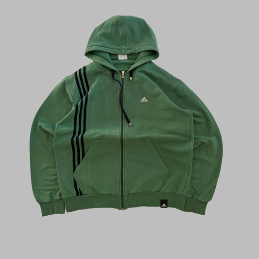 Y2K Adidas Three Stripe Hoodie - L