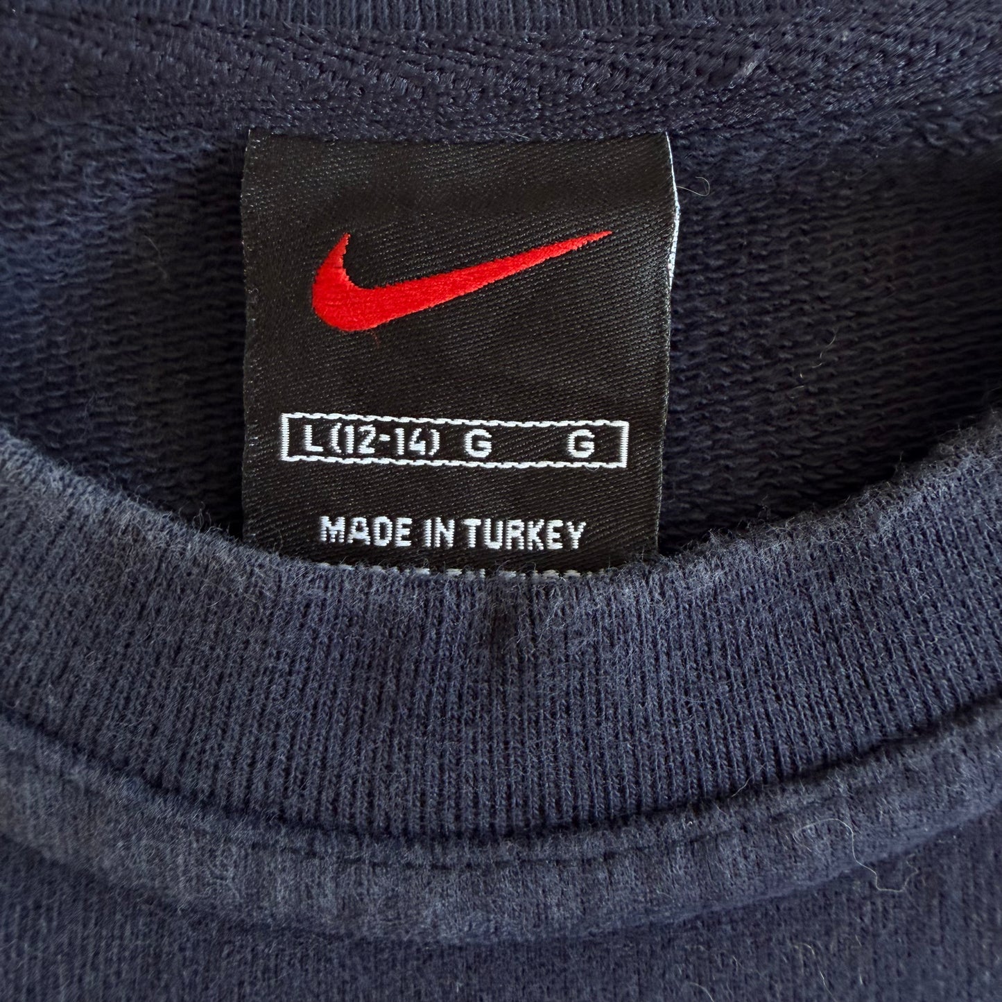 Y2K Nike Embroidered Spell Out Sweatshirt - L