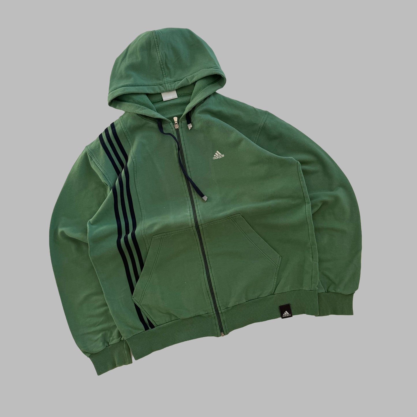 Y2K Adidas Three Stripe Hoodie - L