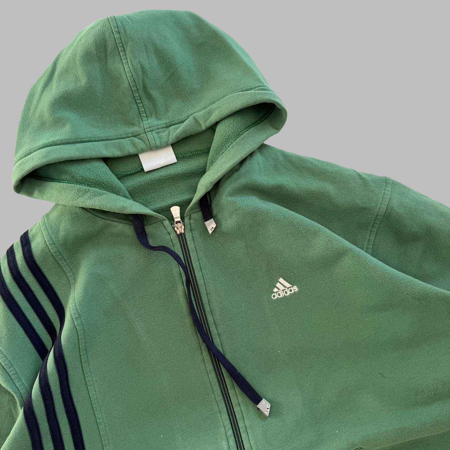 Y2K Adidas Three Stripe Hoodie - L