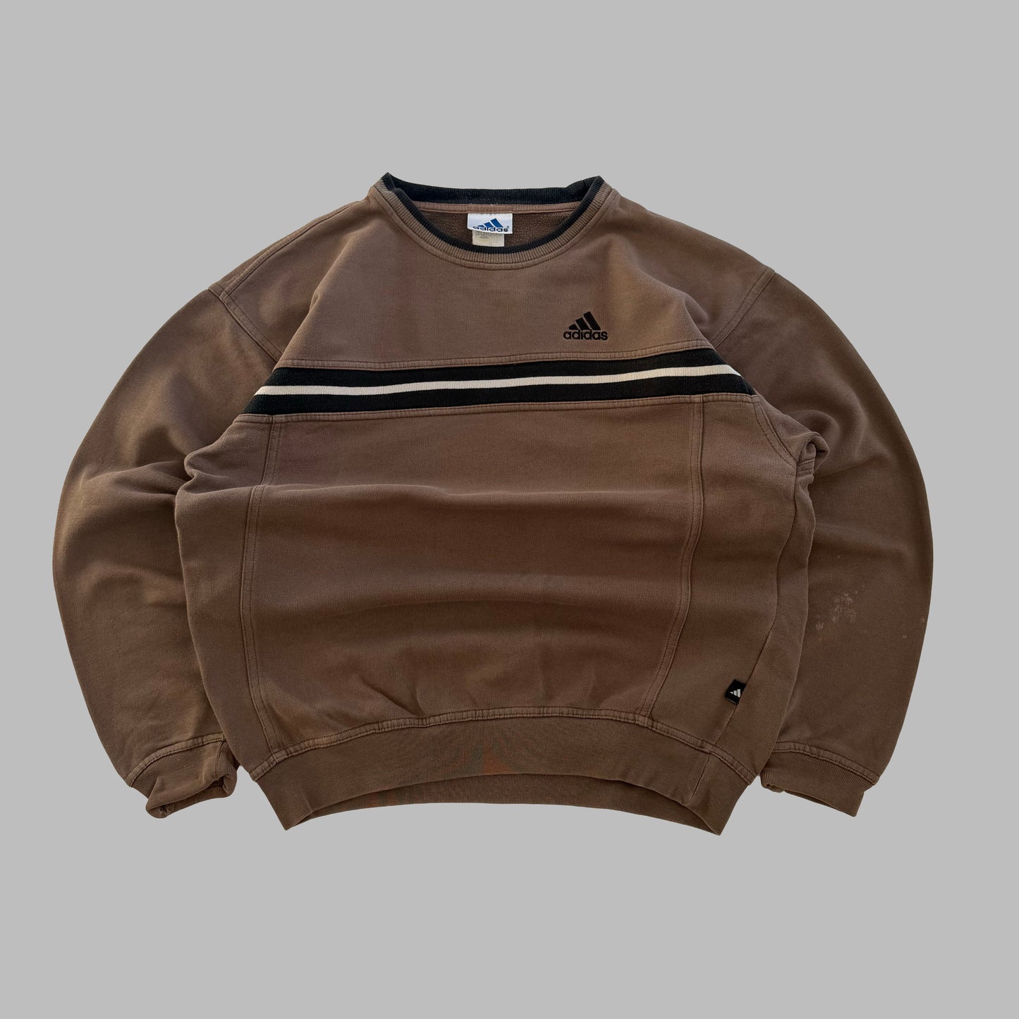 90s Adidas Striped Sweatshirt - L