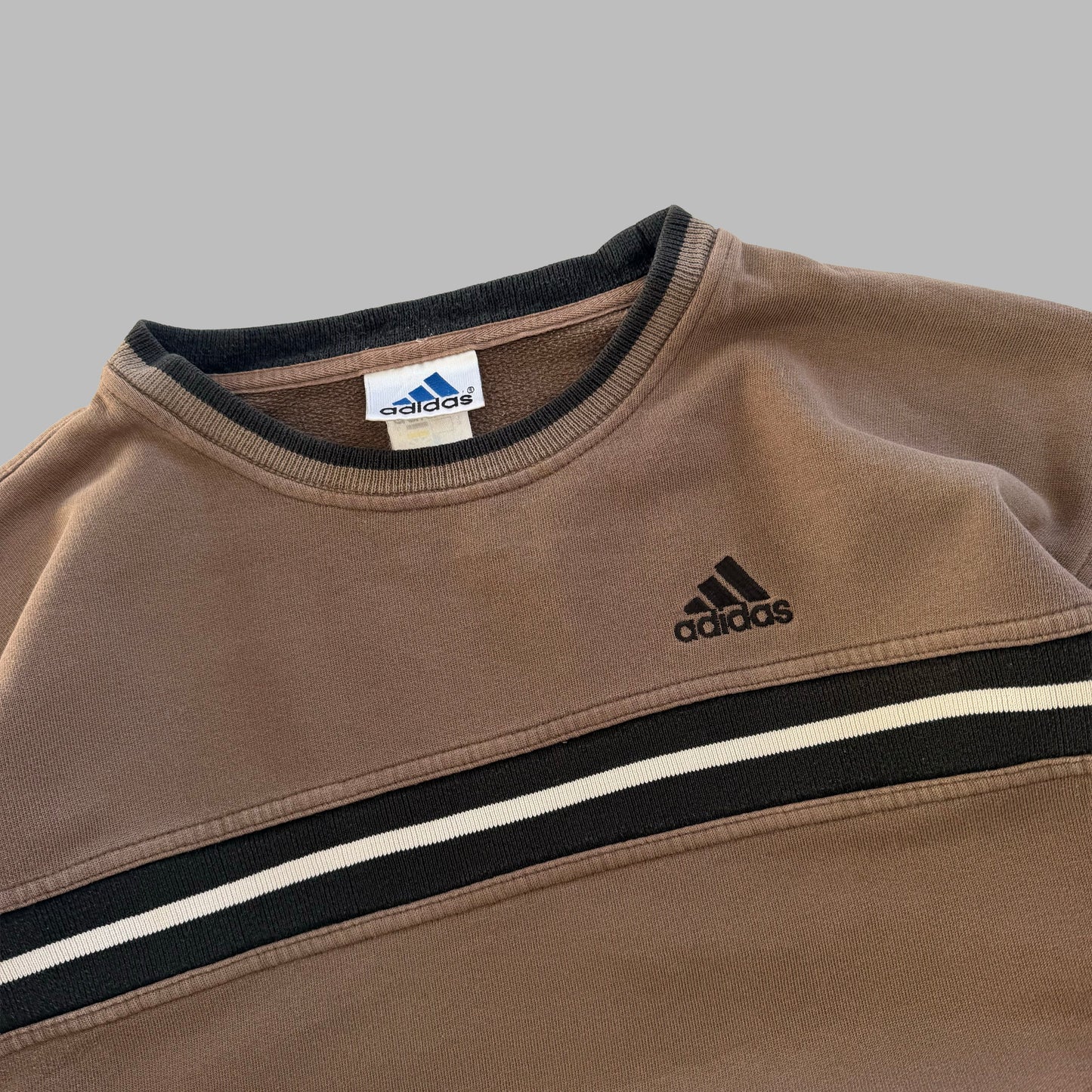90s Adidas Striped Sweatshirt - L