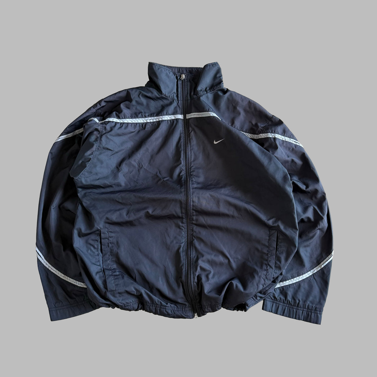 Y2K Nike Striped Track Jacket - L/XL