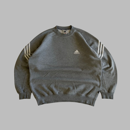 90s Adidas Three Stripe Sweatshirt - L