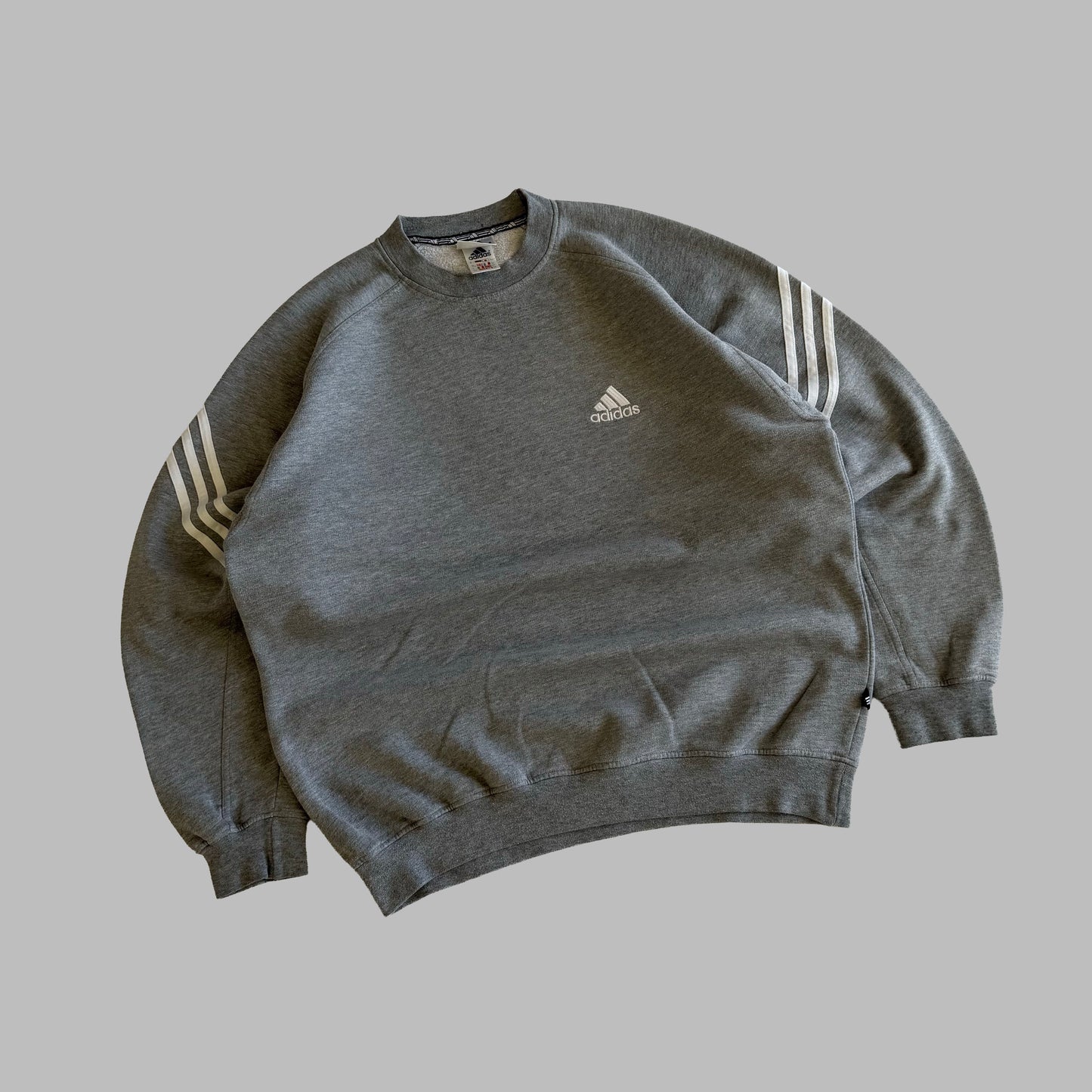 90s Adidas Three Stripe Sweatshirt - L