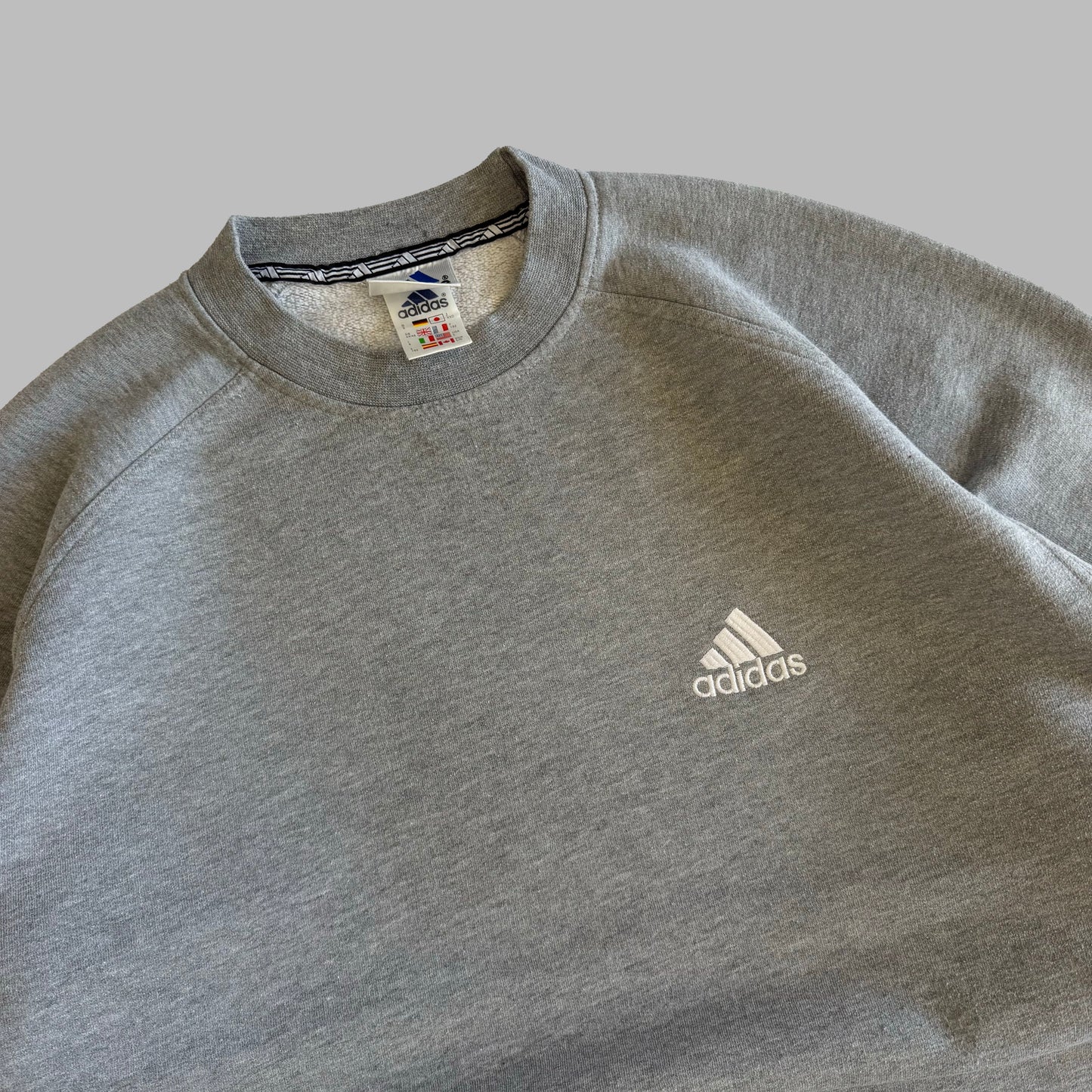 90s Adidas Three Stripe Sweatshirt - L