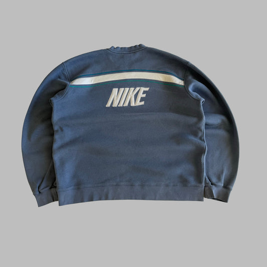 Y2K Nike Striped Single Swoosh Sweatshirt - XXL