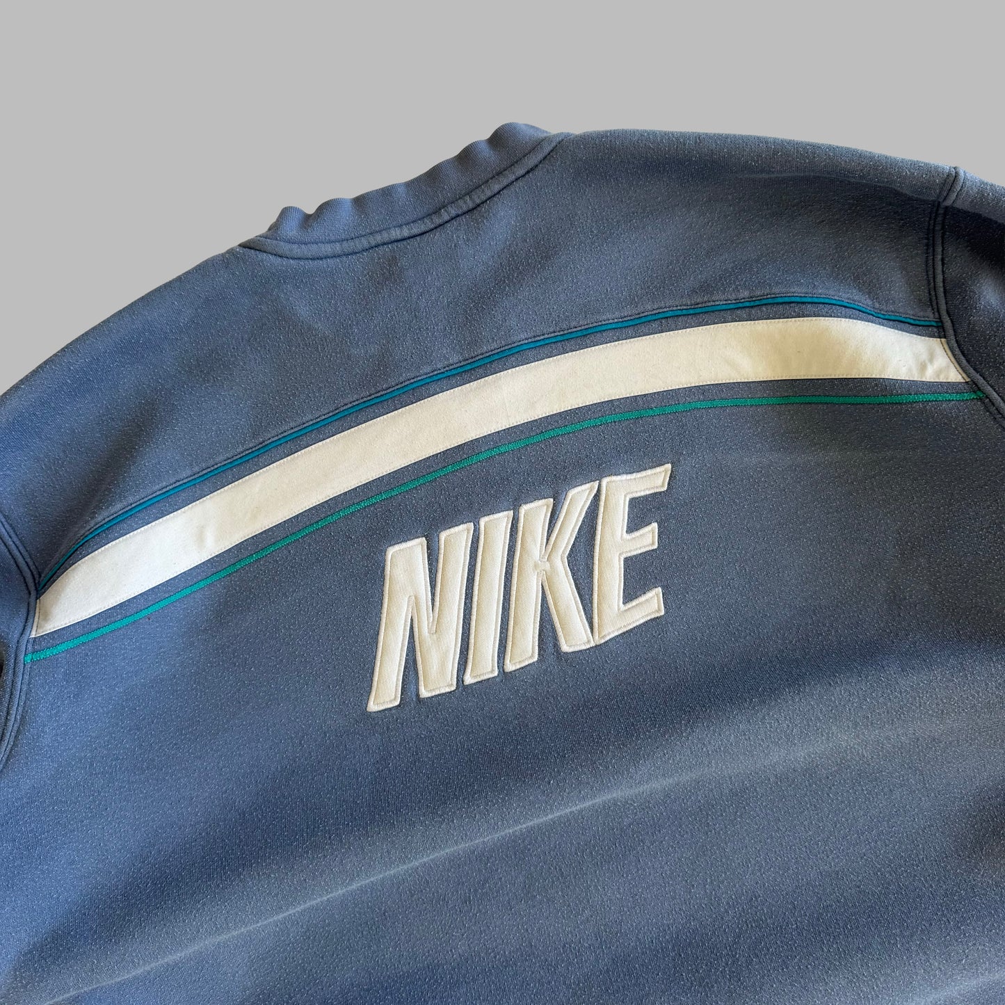 Y2K Nike Striped Single Swoosh Sweatshirt - XXL