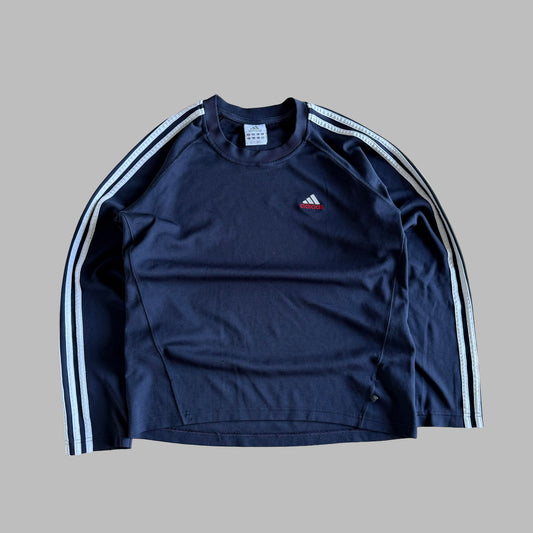 Y2K Adidas Three Stripe Thermal Long Sleeve Top - S/M