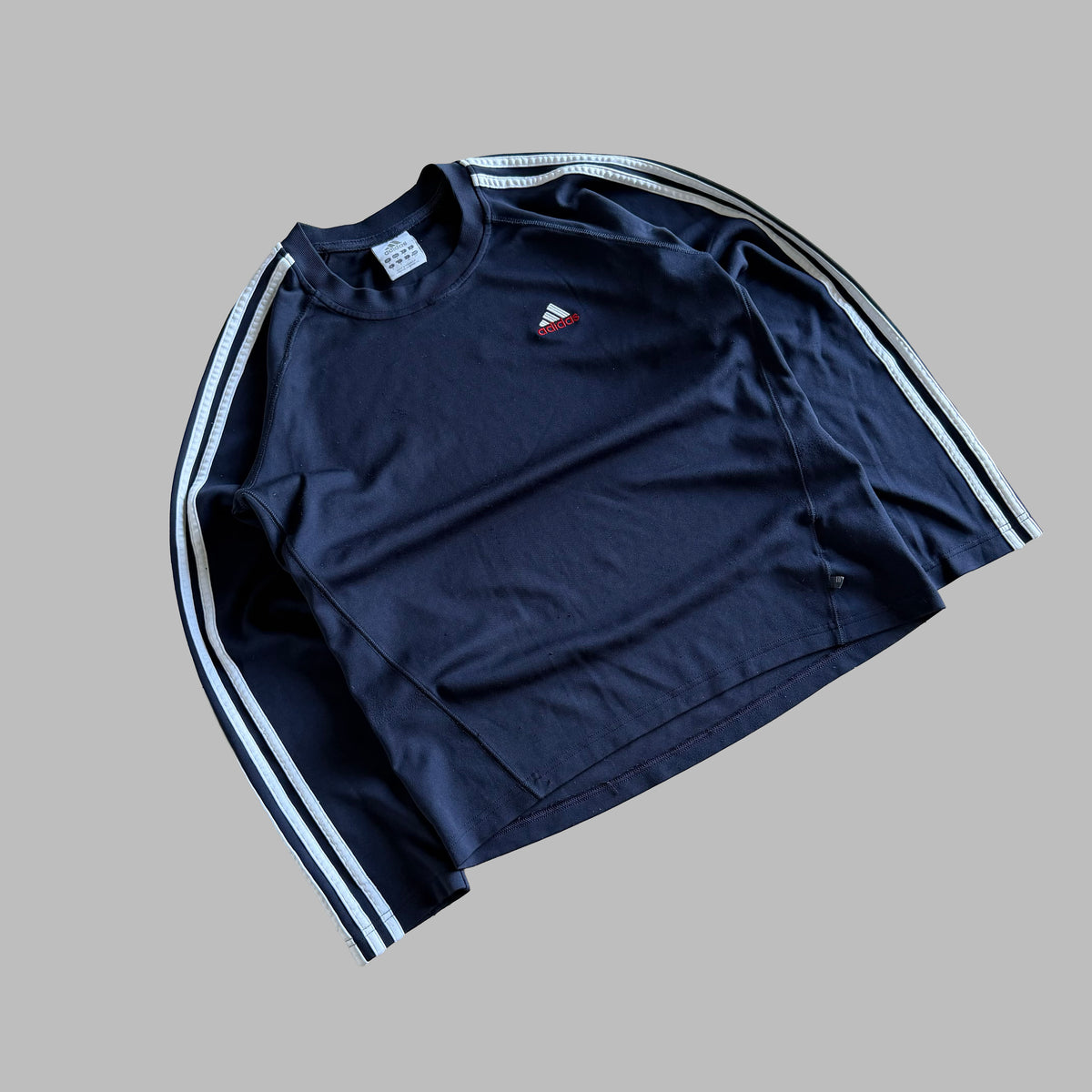 Y2K Adidas Three Stripe Thermal Long Sleeve Top - S/M