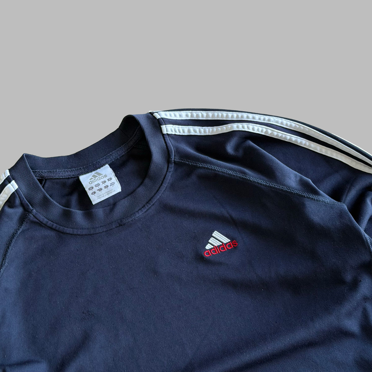 Y2K Adidas Three Stripe Thermal Long Sleeve Top - S/M