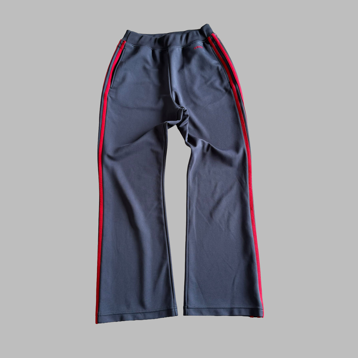 Y2K Adidas Three Stripe Wide Leg Active Track Pants - M
