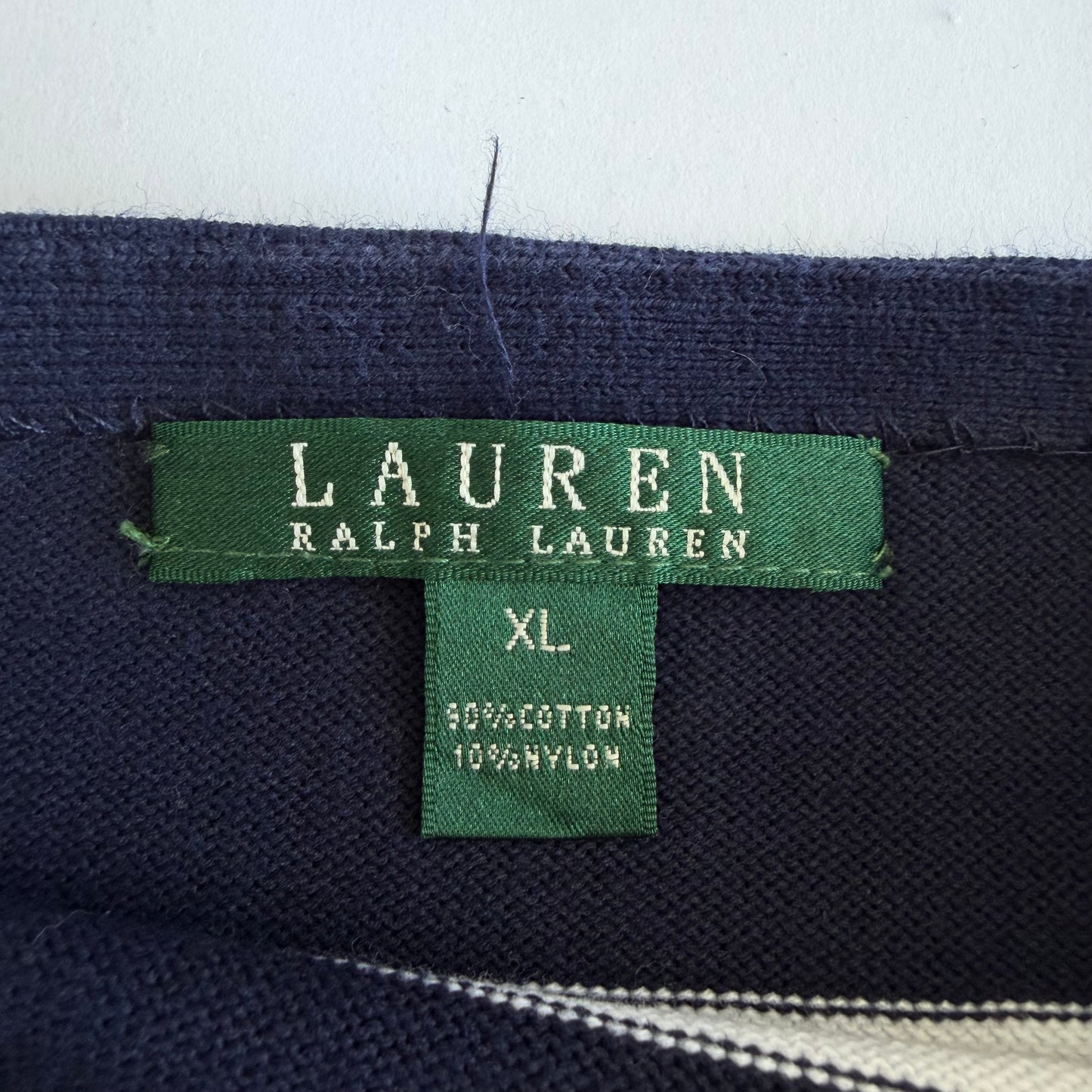 Y2K Polo Ralph Lauren Striped Knitted T-Shirt - XL