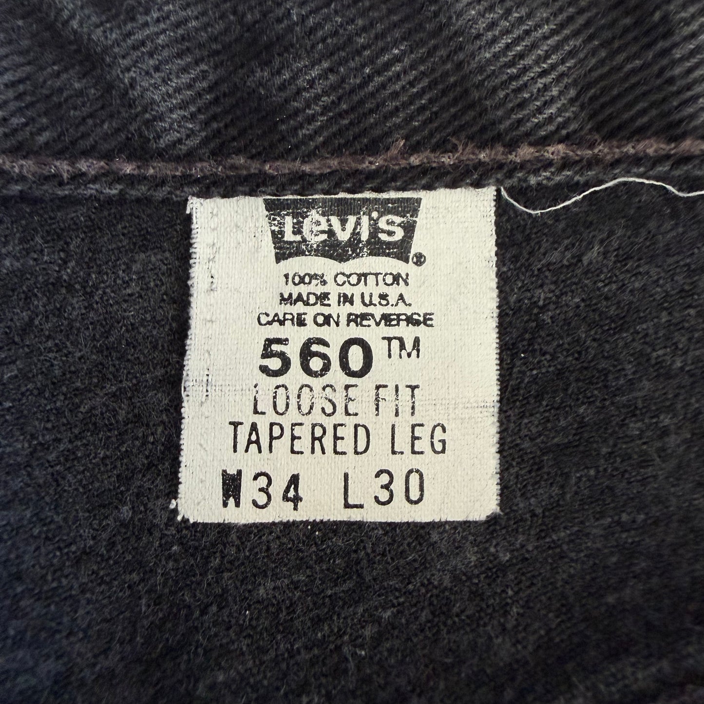 90s Levis 560 Paper Tag Wide Leg Jeans - 34 x 30