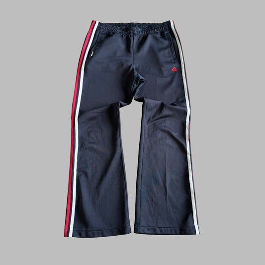 Y2K Adidas Three Stripe Wide Leg Active Track Pants - M
