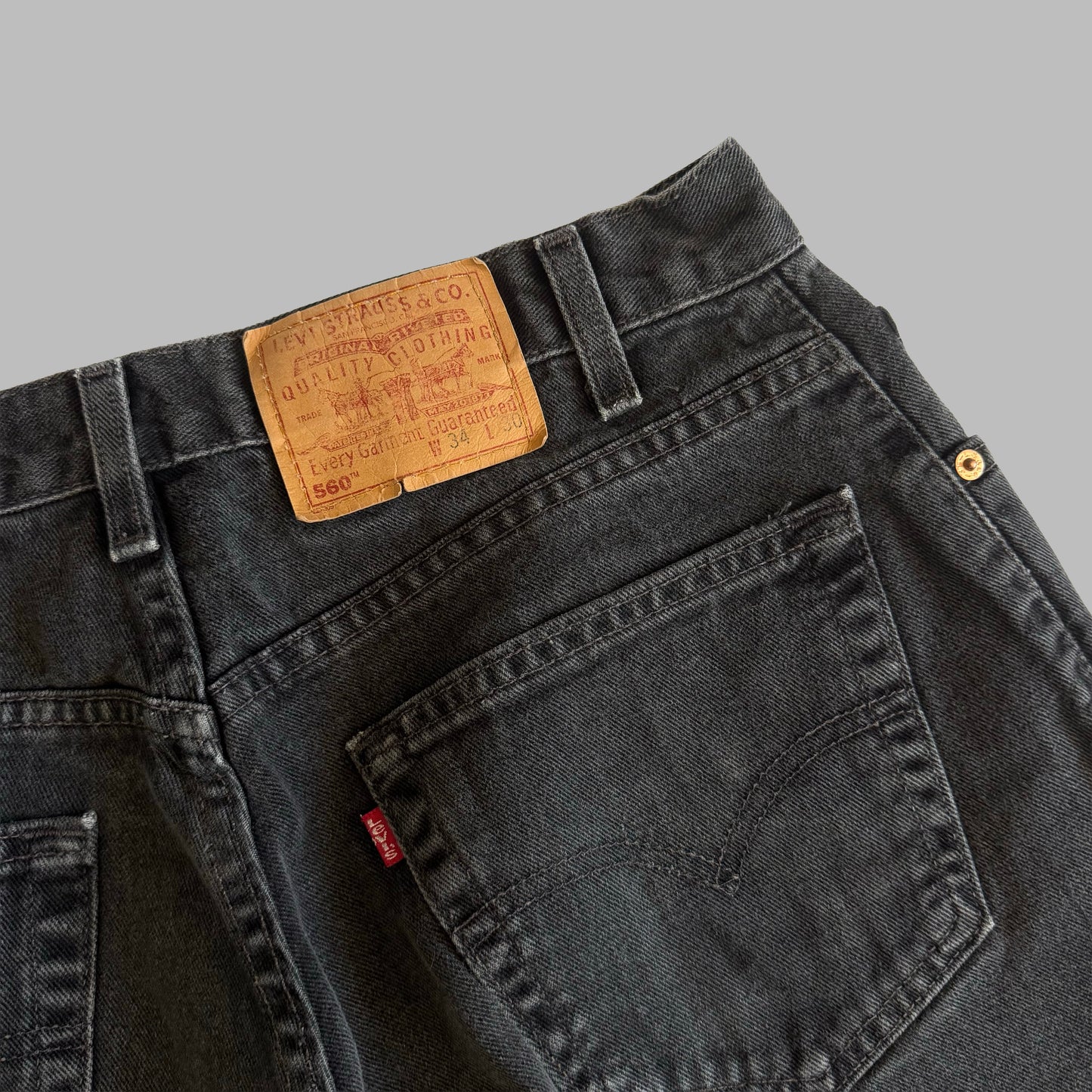 90s Levis 560 Paper Tag Wide Leg Jeans - 34 x 30