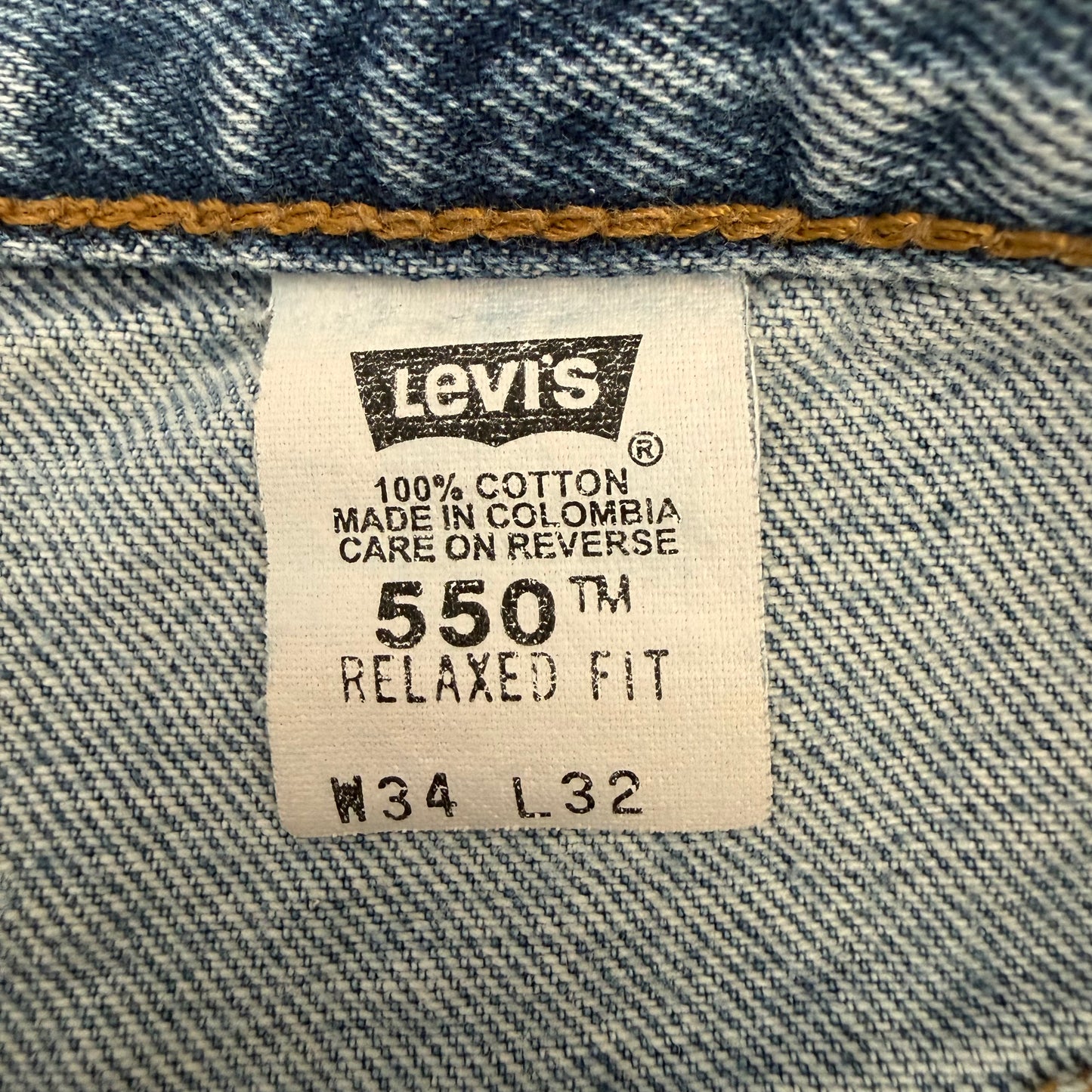 90s Levis 550 Paper Tag Wide Leg Jeans - 34 x 32
