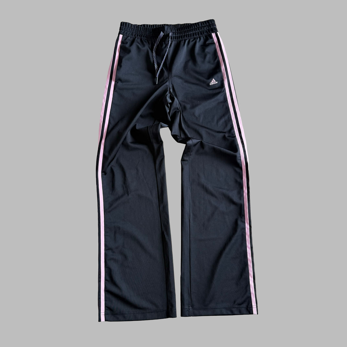 Y2K Adidas Three Stripe Straight Leg Track Pants - S