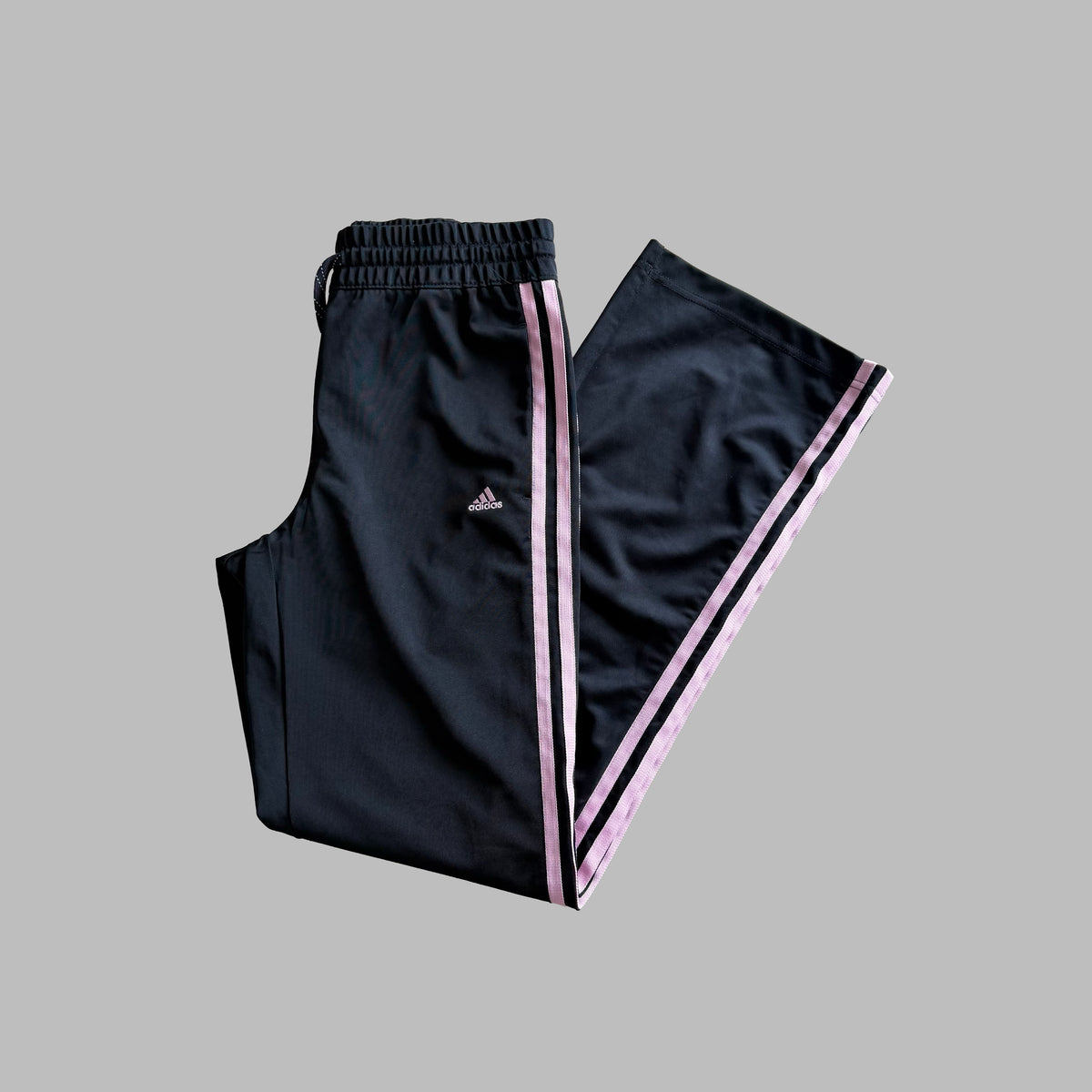 Y2K Adidas Three Stripe Straight Leg Track Pants - S