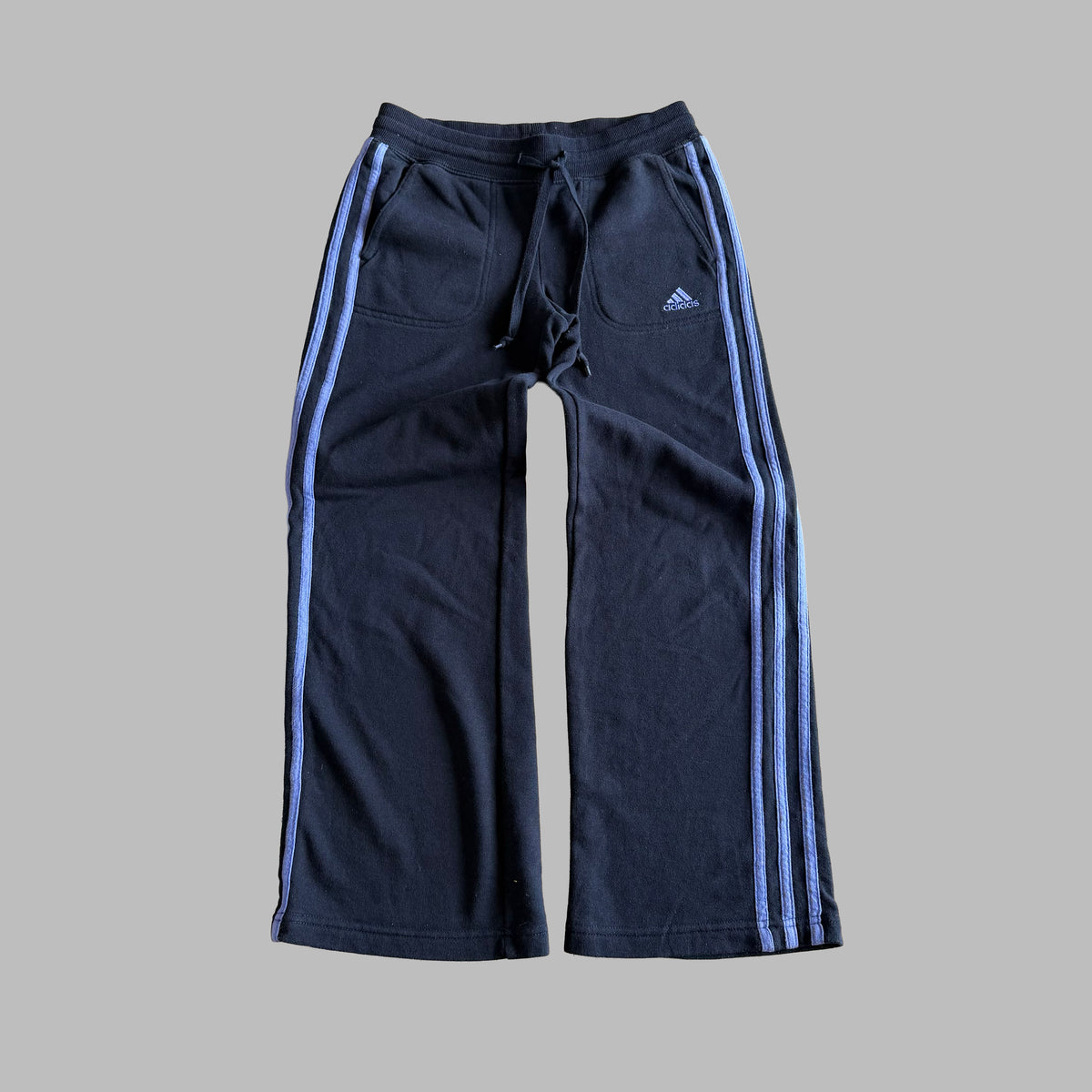 Y2K Adidas Three Stripe Straight Leg Track Pants - XS