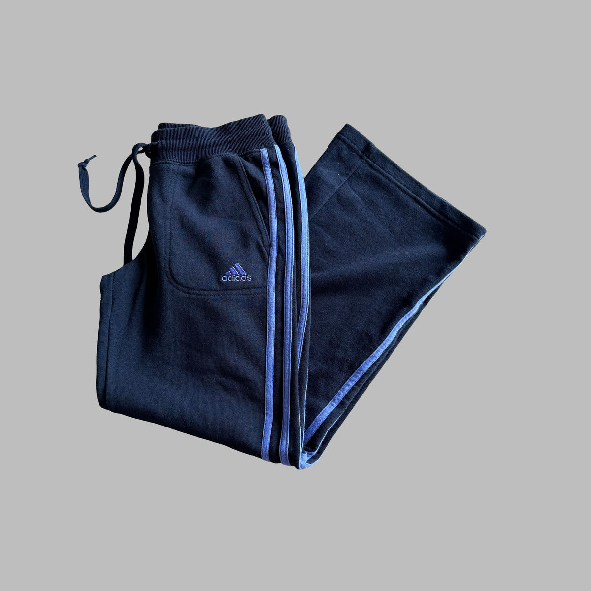 Y2K Adidas Three Stripe Straight Leg Track Pants - XS