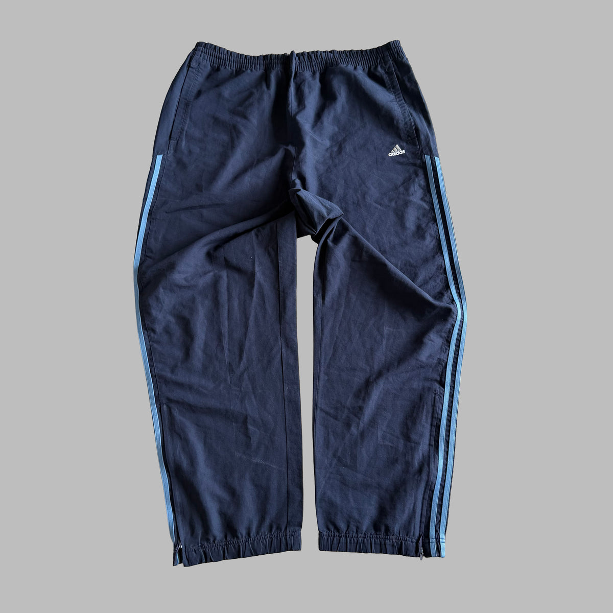 Y2K Adidas Three Stripe Wide Leg Track Pants - XXL