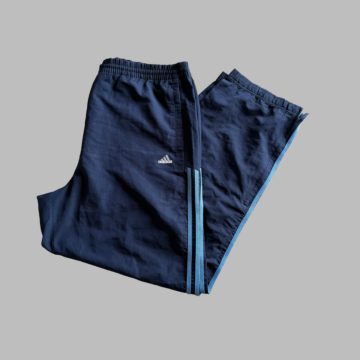 Y2K Adidas Three Stripe Wide Leg Track Pants - XXL