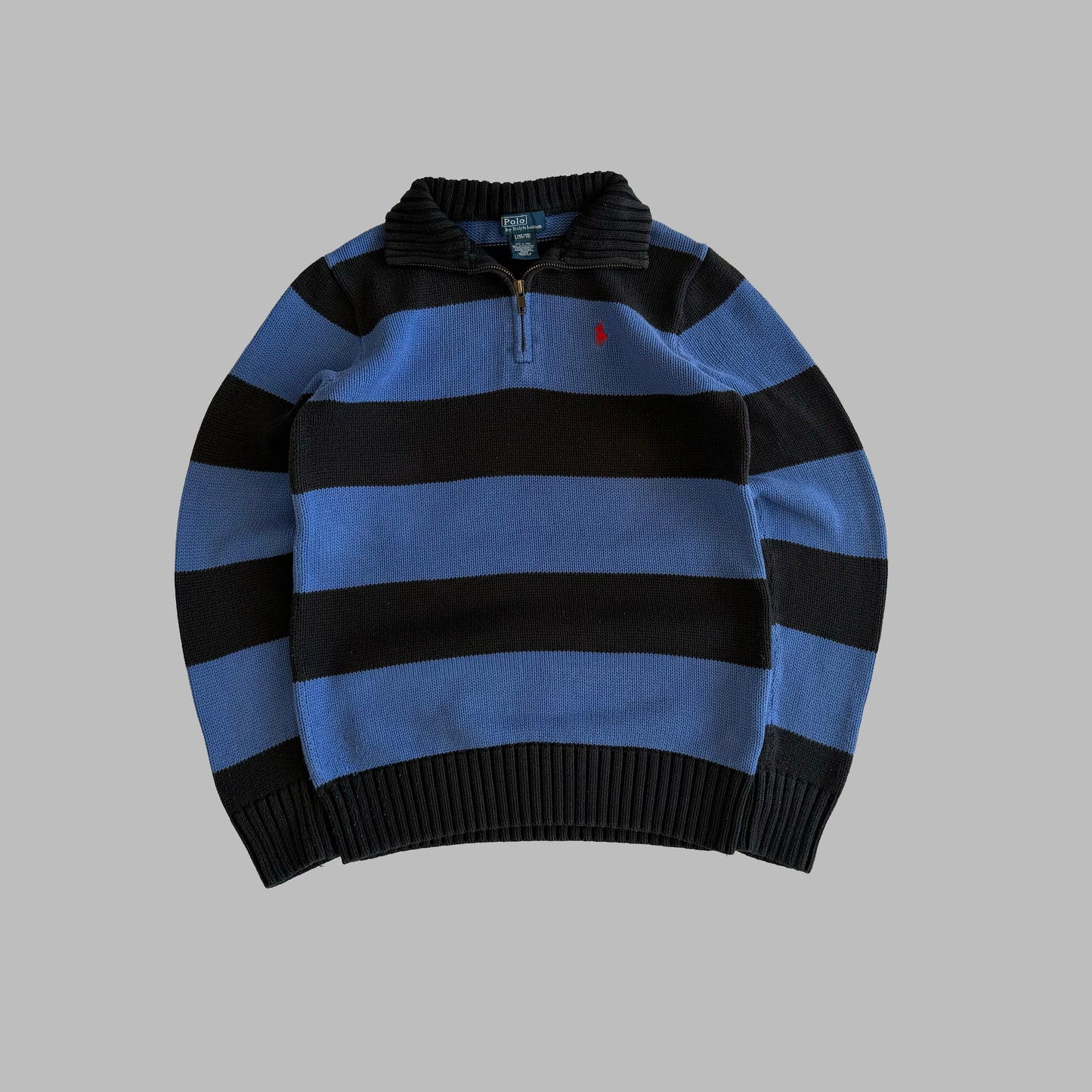 90s Polo Ralph Lauren Stirped Quarter Zip - S