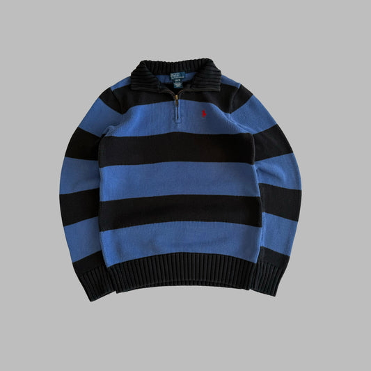 90s Polo Ralph Lauren Stirped Quarter Zip - S